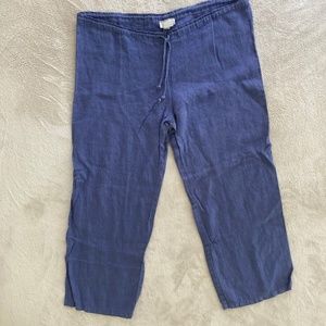 l'odyssee blue 100% linen pants/ Size Large